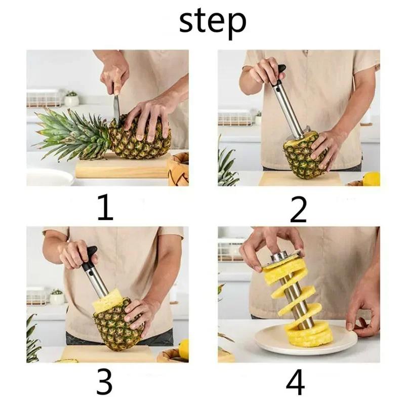 1Pc 304 Stainless Steel Pineapple Knife Pineapple Peeler Integrated Peeler Slicer Eye Kitchen Gadget