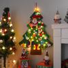 DIY Felt Christmas Tree with 5m LED Lights 3-Foot Tall Wall Hanging Decor with Detachable Ornaments Montessori Holiday Activity for Kids And Home