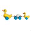 Wooden Yellow Duck Pull Along Train Toy for Toddlers 1 Year Old And Up Gift