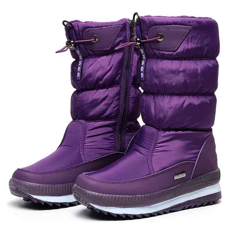 Winter Plush Women's Snow Boots Non-slip and Warm Mid-tube Thickened Casual Cotton Boots Non-slip Large Size Women's Cotton Shoes