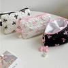 Bow Pendant Bow Cosmetic Bag Zipper Coin Purse Travel Wash Bag Balletcore Makeup Bag  Girls