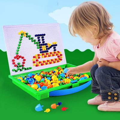 296 в 1/набор, обучающая творческая игрушка для раннего детства, DIY, настольная игра-головоломка с грибами и ногтями, игра-головоломка