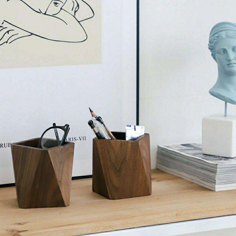Stationery Stationery Organizer Walnut Pen Holder Pencil Case Desktop Storage Box Wood Pen Holder