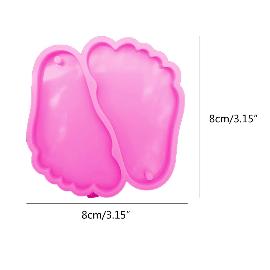 Глянцевые Рождественские Мемориальные Подвески для Ног Силиконовая Эпоксидная Форма DIY Брелок Подвеска Ювелирные Изделия для Подарка на День Святого Валентина Ремесло