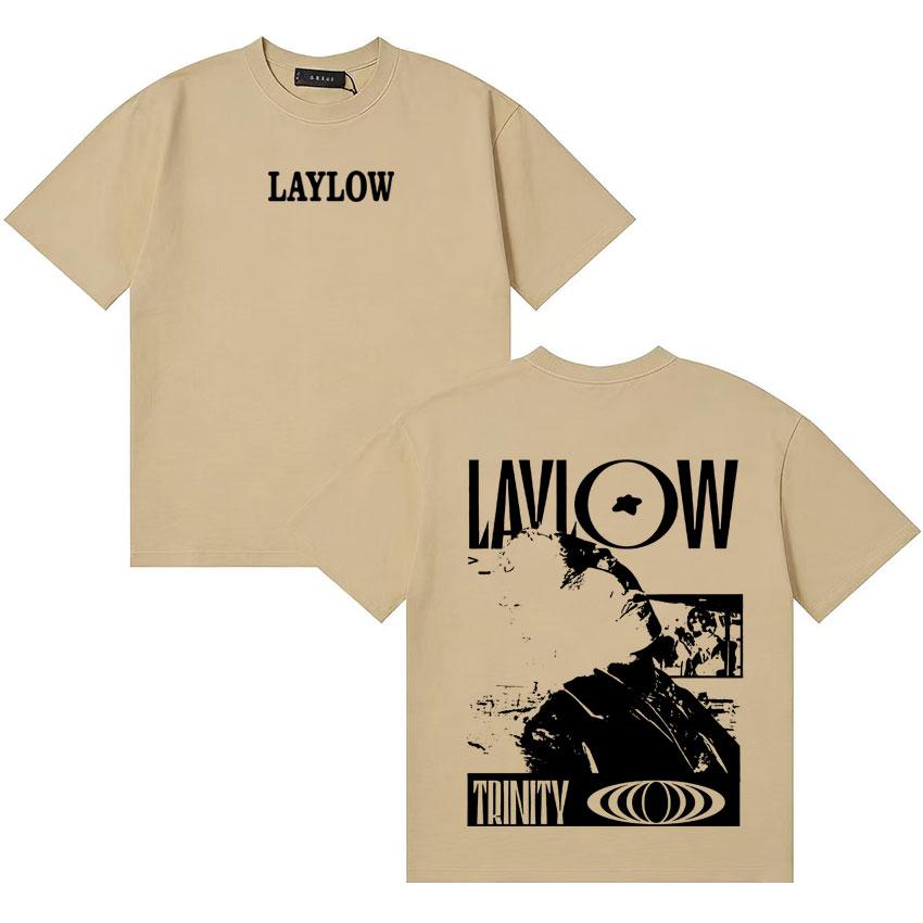 French Rapper Laylow Album Graphics T Shirts Unisexs Women Hip Hop Double Sided Fashion Summer Y2K Tshirts Retro Short Sleeve Tees
