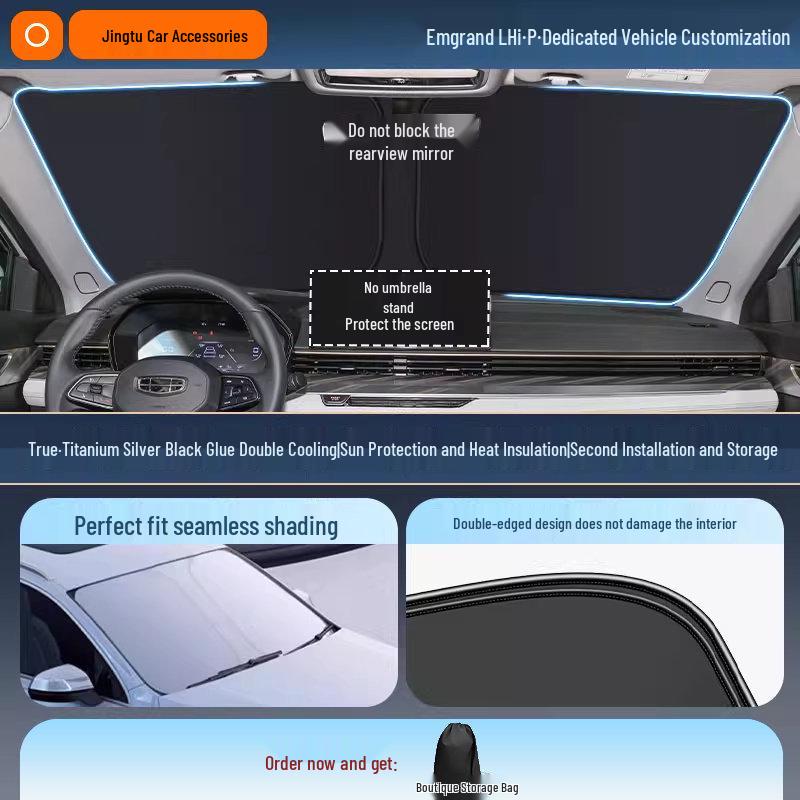 Автомобильный солнцезащитный козырек Geely: Теплоизолирующая шторка на лобовое стекло для 25 моделей, включая Xingyue L, Xingyuan, Xingrui, Emgrand, Boyue L и Panda MINI.