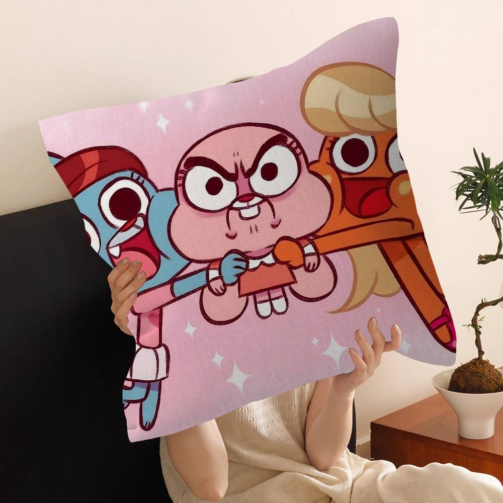 The A-Amazing W-World Of G-Gumball Pillowcase Toon Gift Cushion Cover Bedroom Home Sofa Chair Seat Decor Pillow Case