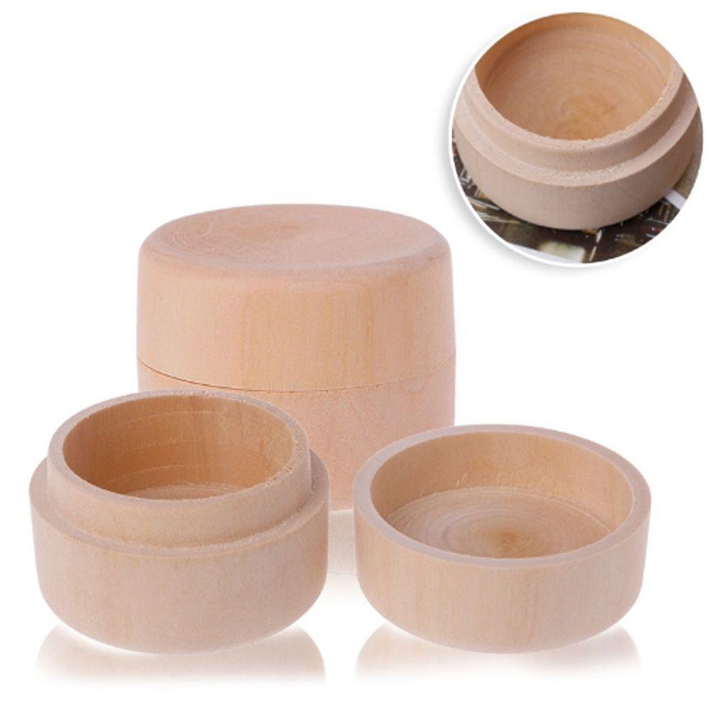 Wooden Round Wedding Craft Vintage Natural Decorative Storage Box Jewelry Case