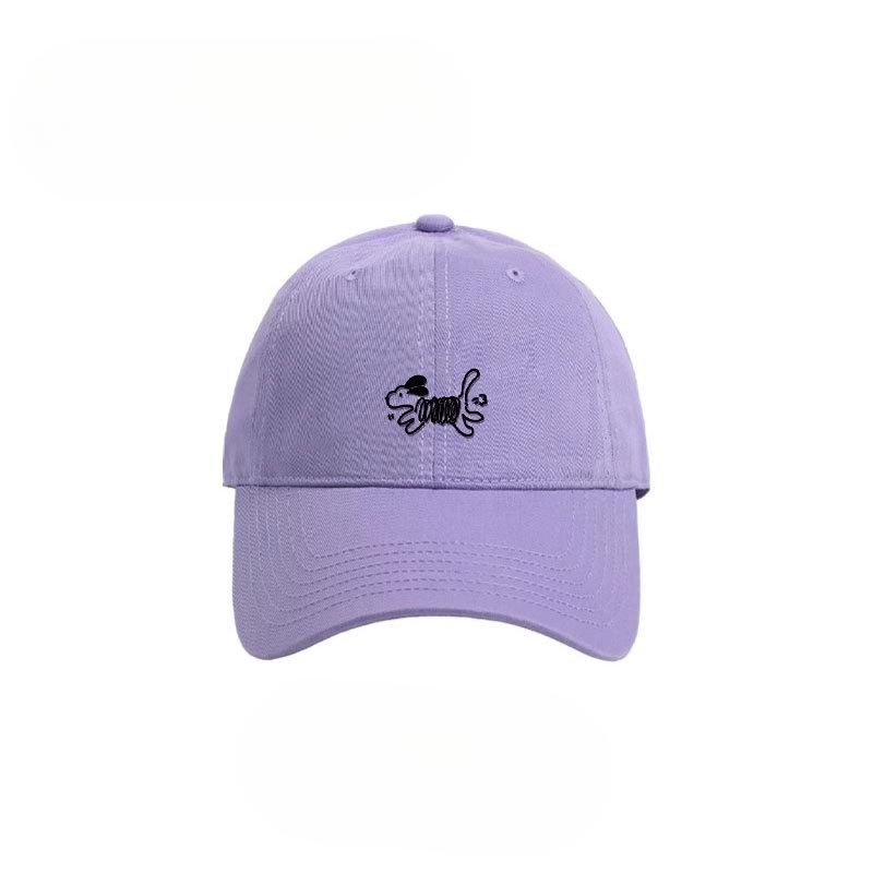 New Cartoon Lazy Puppy Versatile Embroidered Baseball Cap Showing Off The Face of A Small Big Head Circumference Sun Shading Baseball Cap