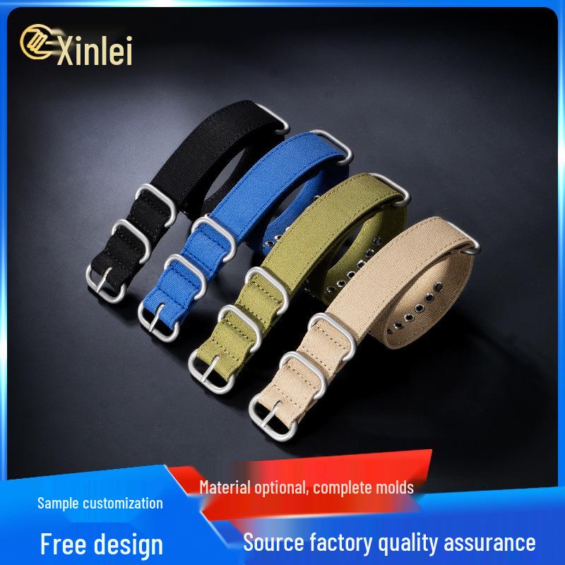 Vintage Military Green Nylon Watch Strap, 18/20/22/24mm