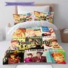 Love Lucy Comics Custom Name Pattern Bedding Quilt Set Quilt Cover Pillowcase Home Birthday Gift(1 * duvet cover + 2 * pillowcase, without core)