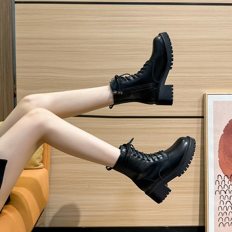 Женские ботинки Мартин в британском студенческом стиле, осенне-зимние одинарные ботинки, коричневые, кофейные, на платформе, короткие ботинки, модные, универсальные, мотоциклетные ботинки