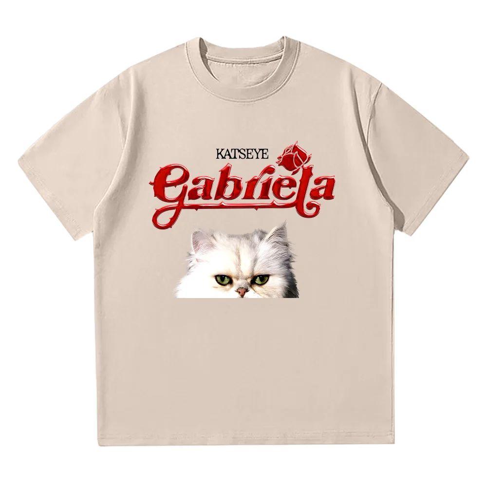 Y2k Kpop Streetwear Katseye Gabriela New T Shirt Cotton Hip Hop Short Sleeve High Quality Comfortable Tees Casual Tshirt Unisex