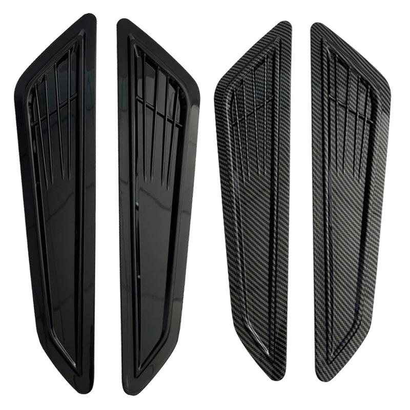 2PCS Car Tuning Hood Carbon Fiber Air Flow Intake Decoration Hood Scoop Bonnet Vent Cover Stickers Decoration Styling Accessory