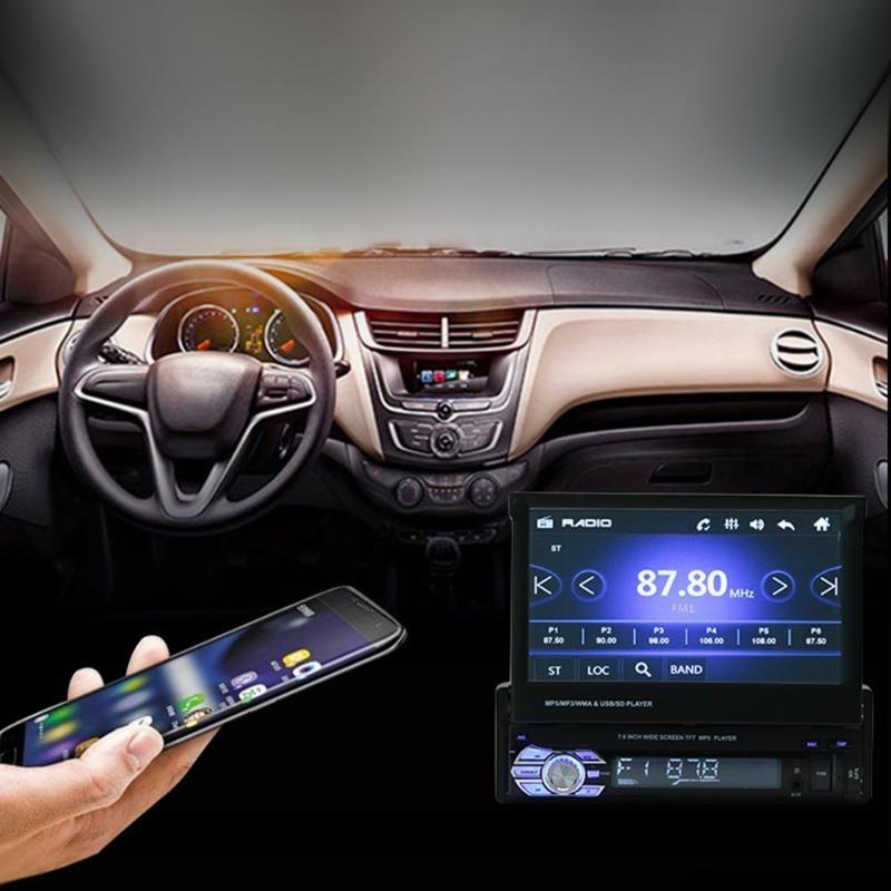 1 Din 7inch HD Touch Screen Bluetooth Car Stereo GPS MP5 MP3 Player Radio USB/TF/AUX