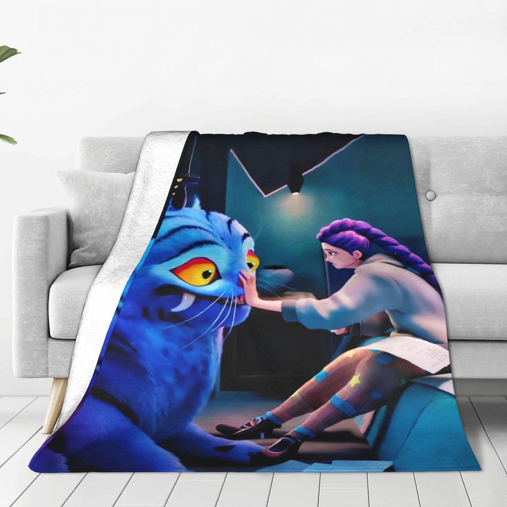Дерпи Тигр & Джину & Руми Одеяло Качество Супер Мягкое K-pop Охотники на Демонов Постельное белье Пледы Зима Детский Декор Уличный Тренд Покрывало