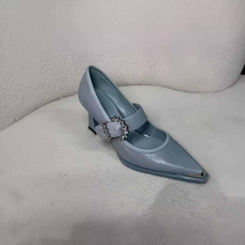 Новые Универсальные Темпераментные Стразы Взрывные Однополосные Ультрамягкие Низкие Лодочки с Острым Носком и Мелким Вырезом