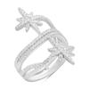 Серебряное кольцо с фианитами, вес изделия 6,5 гр (2207344)