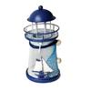 Mediterranean Lighthouse Iron Candle Candlestick Blue White Home Table Decor