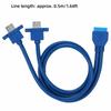 Durable 5Gbps USB3.0 19PIN To 2AF Cable Panel Mount with Screw Hole Front Panel Cable USB3.0 Expansion Cable PC Expansion