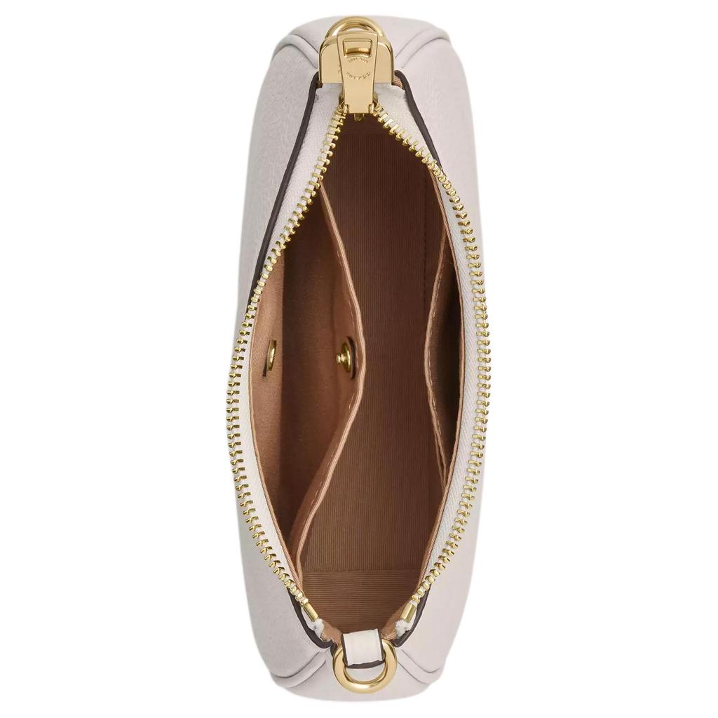 Coach Teri 20 Gold Logo Zip Closure Pebble Leather Crossbody Shoulder Bag Small Women bags White CW309-IMCHK