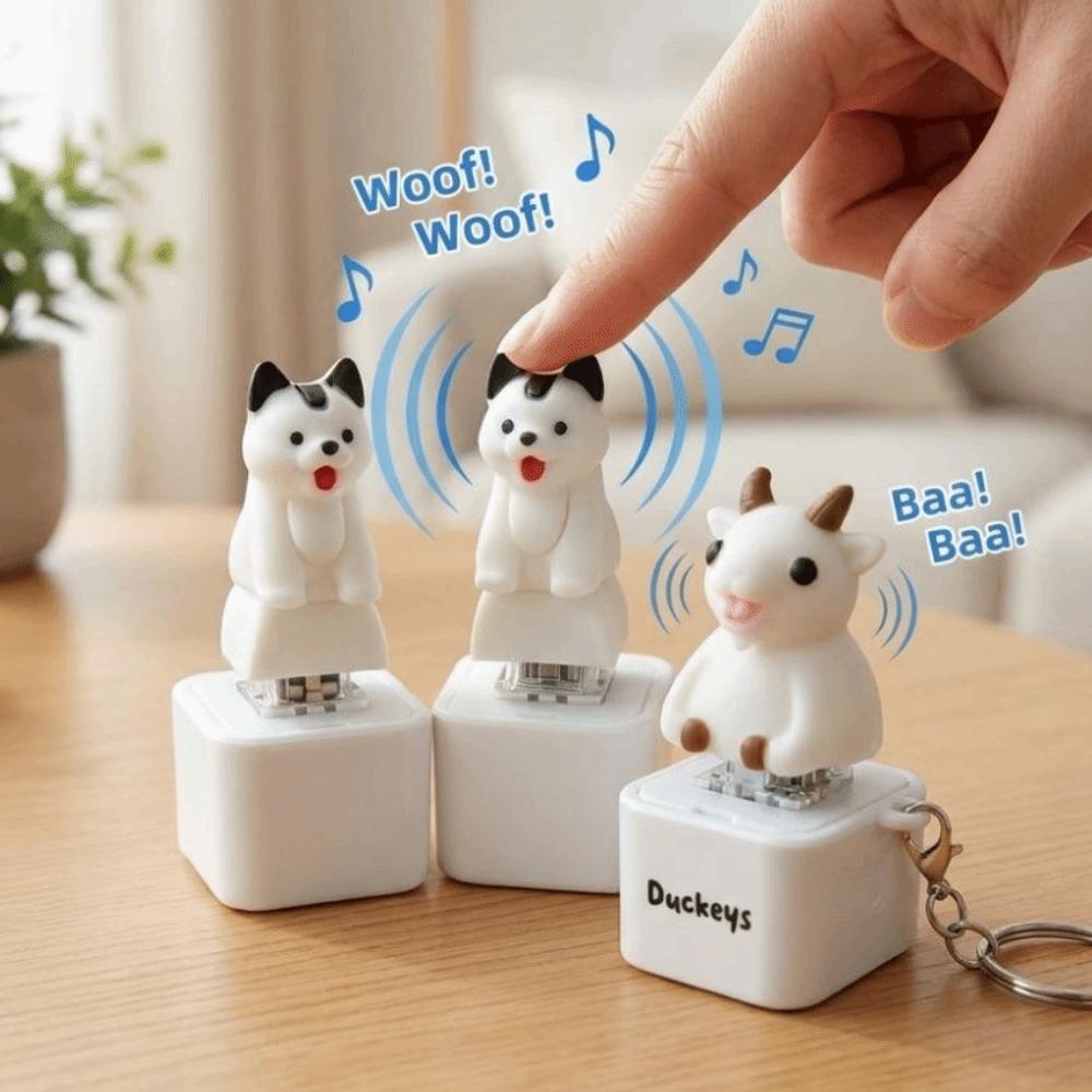 Glowing Light Up Pet Key Charm Pendant Simulation Fidget Button Key Chain Backpack Pendant