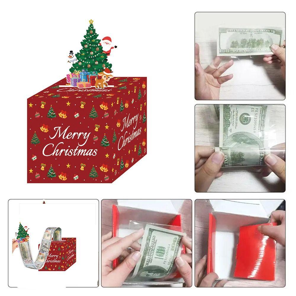 Square Paper Christmas Cash Box Paper Cash Gift Box Creative Christmas Money Box  Children