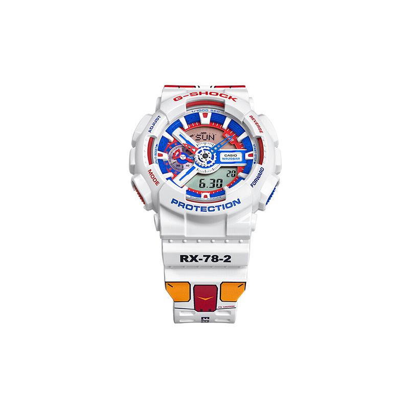 Casio Серия G-Shock 40-летие Сотрудничество Совместный бренд Модель Оригинальный Gundam RX-78-2 Кварцевые Смола Резиновый ремешок Мужские часы Синие GA-110TR-7APRGD