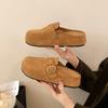 Шлепанцы с толстой подошвой и внутренней платформой, женские, осень 2025, новые, ретро, ленивые, для улицы, Boken, полушлепанцы, повседневная обувь