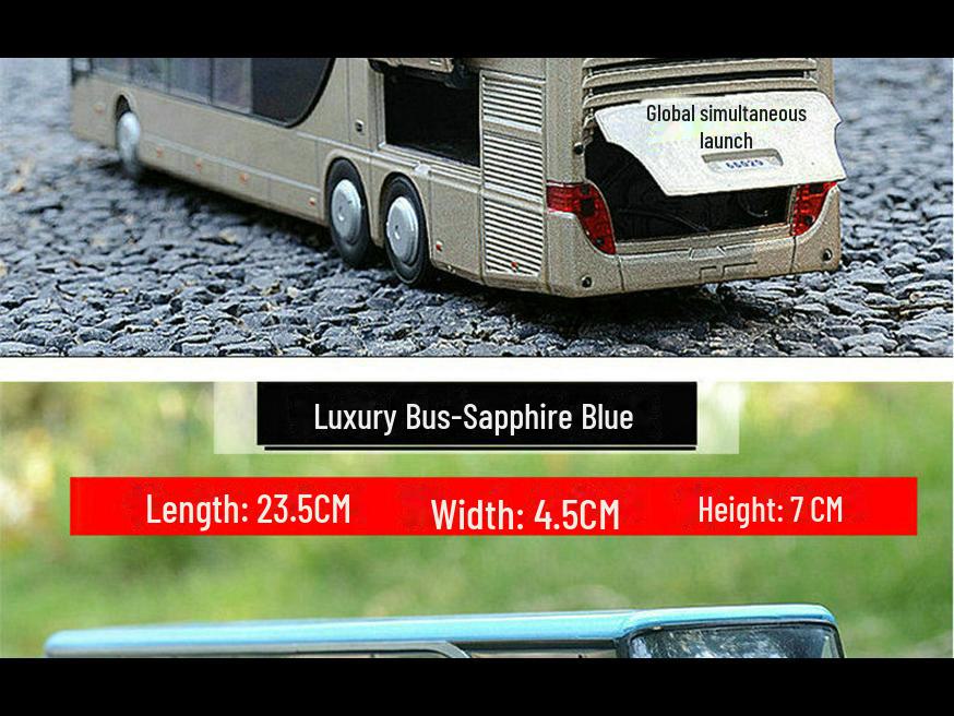 Bao Silun 66029 Автобус из сплава, детская игрушечная модель автомобиля со звуком и светом, двухэтажный автобус с инерционным механизмом.