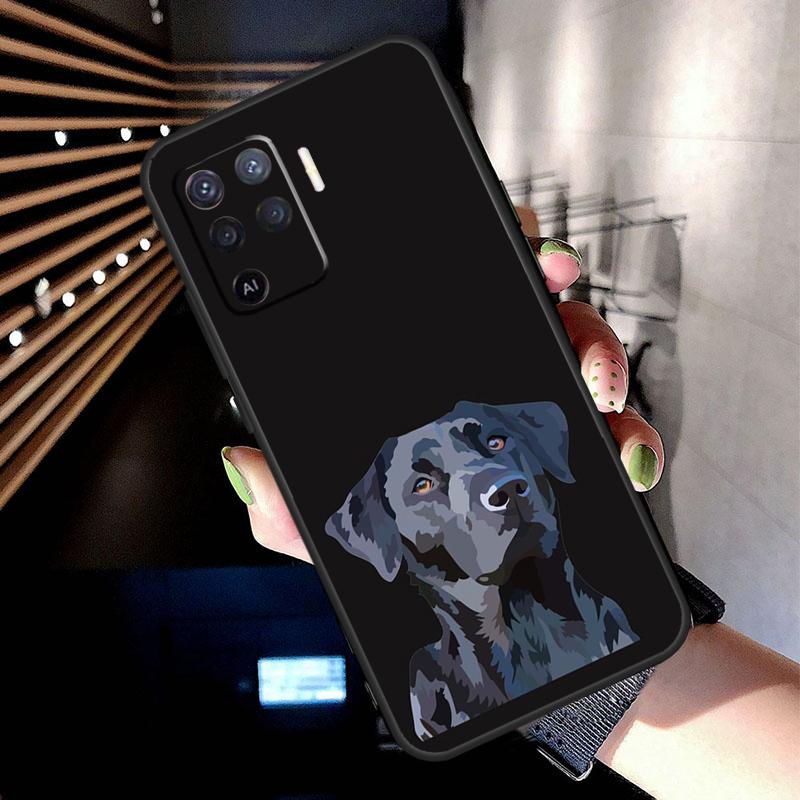 Черный лабрадор Чехол для собаки Для OPPO A96 A76 A16 A94 A74 A54 A53 A57 S A15 A52 A72 A93 A5 A9 A31 A17 A77 A78 Чехол
