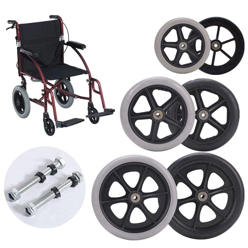Rubber Shopping Cart Wheels 6/7/8Inch Wheelchair Front Castor Universal Solid Tire Wheel
