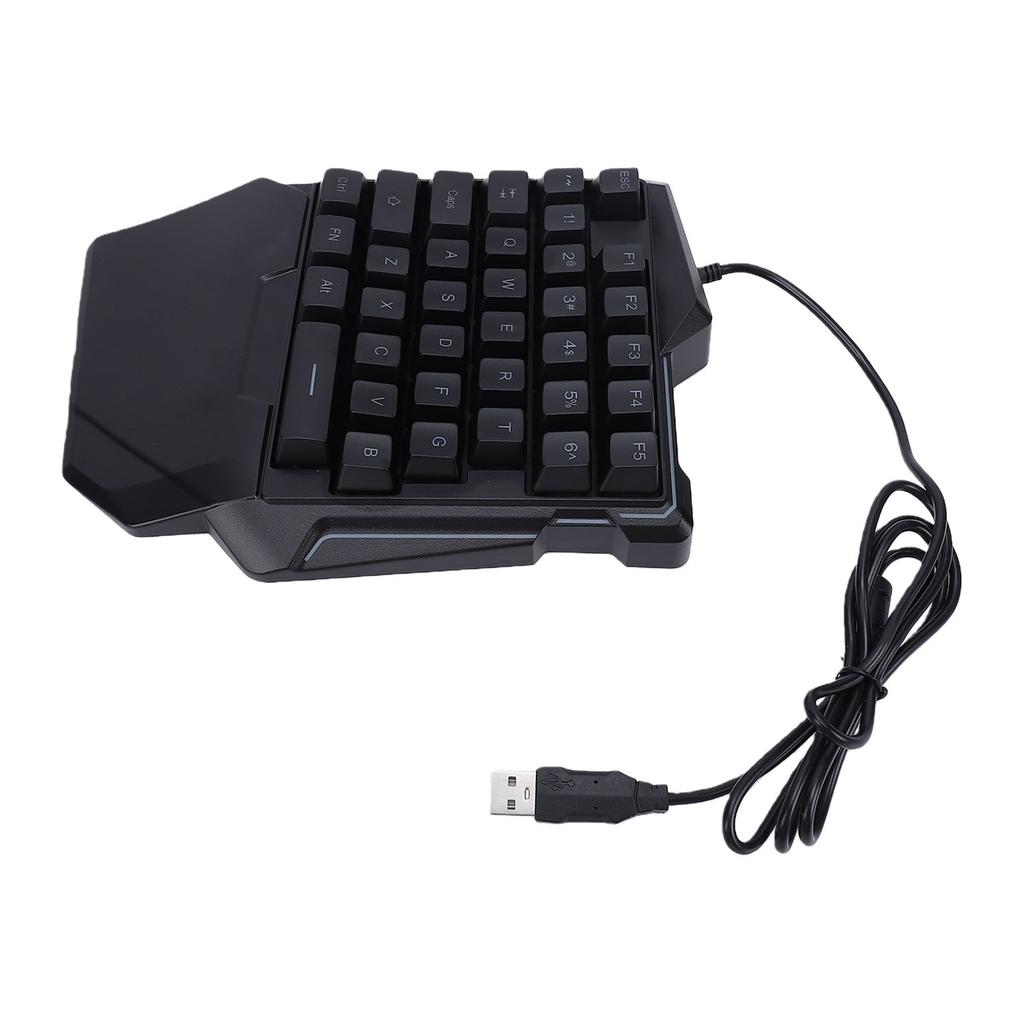 Одноручная игровая клавиатура с RGB-подсветкой, 35 клавиш, эргономичная, USB, портативная, проводная, с подставкой для запястья