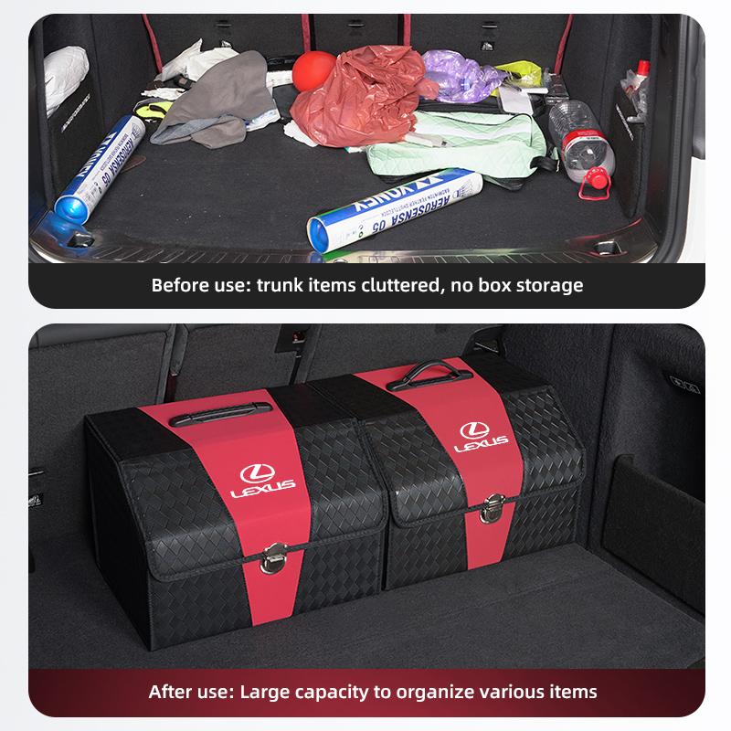 MVTT4 Lexus Car Trunk Leather Storage Box Stowing Tidying Bag For Lexus F SPORT ES RX NX LS UX LM LX GX LC RZ IS CT GS RC HS SC LXB