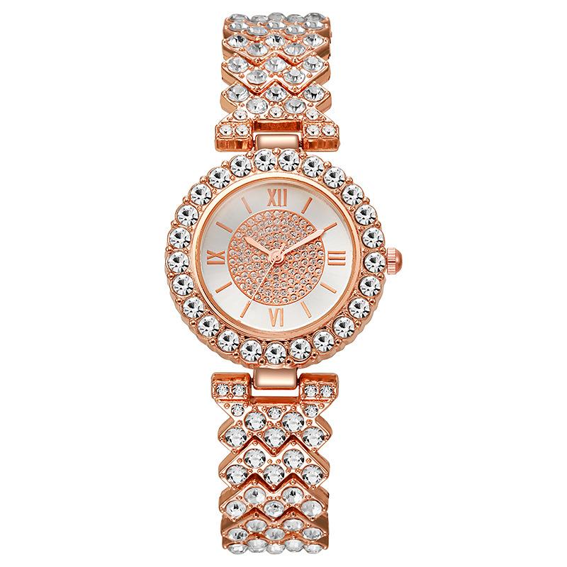 High-end lady's watch New Fashion Roman Pattern Diamond Women's Watch Quartz Women's Watch Bracelet Women's Watch
