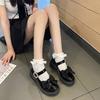 British Style Round Head Cute Soft Sister Small Leather Shoes Women's 2025 Summer New Japanese Versatile Bow Platform Single Shoes