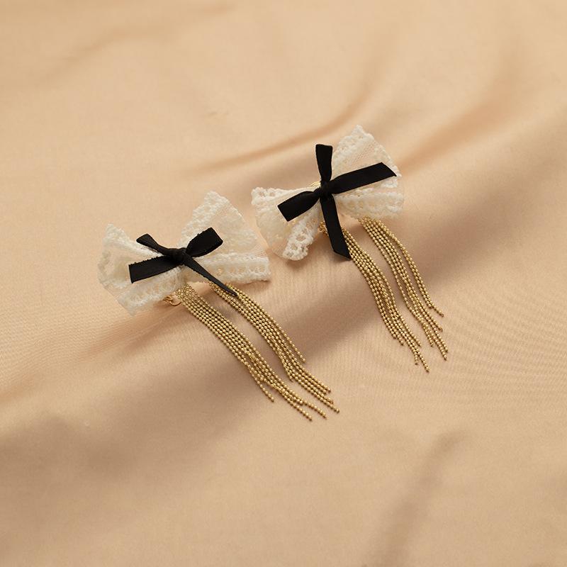 Элегантные серьги-кисточки с бантиками Элегантные нежные противомоскитные спирали Клипсы для ушей без пирсинга