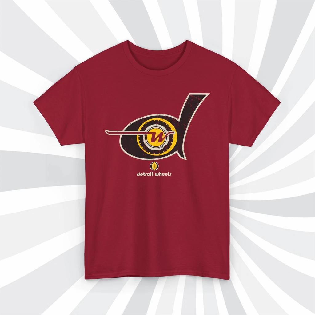 Detroit Wheels 1974 WFL Vintage Football Grunge Logo T shirt