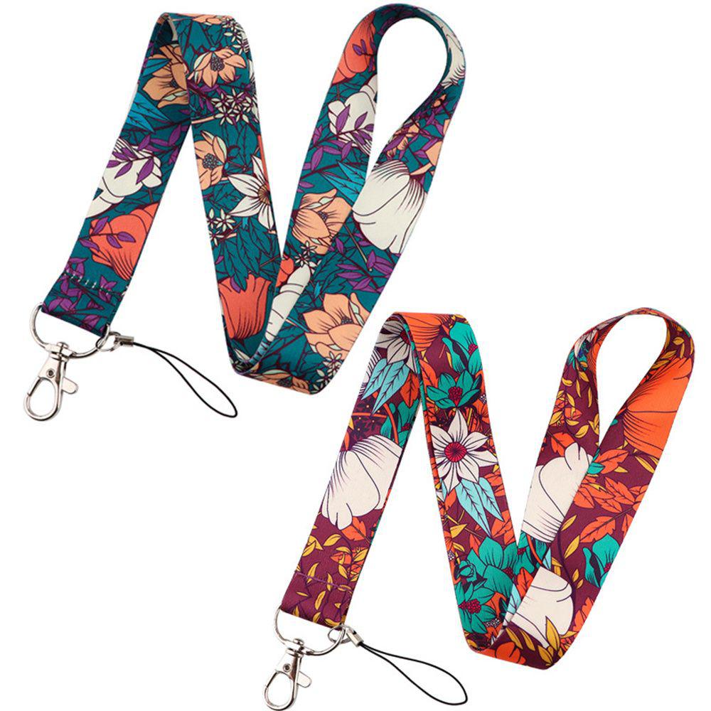 Strap Key Ring Holder Badge Strap Flower Lanyard Badge Holder ID Card Pass Hang Rope Keys Keychain