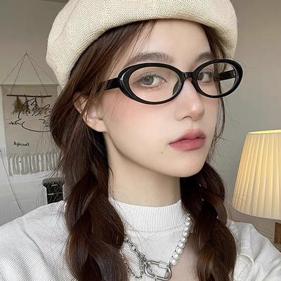 Овальная оправа Y2K Retro Anti-Blue Light Glasses Sweet Cool Girls Black Glasses Vintage Simple Women Eye Protection Glasses