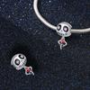 Stunning 925 Silver Ghost Rose Beads & Spider Silk Skull Dangle Charm Fits Bracelet Halloween Pendant Accessories Gifts