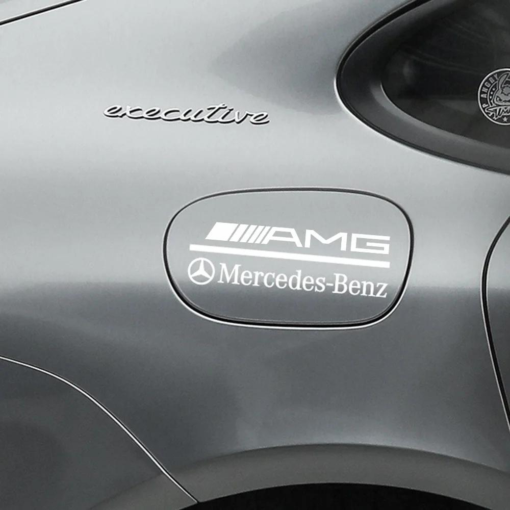 Car Stying KK Car Body Fuel Tank Cap Sticker Key Rings Accessories For Mercedes benz A C E S Class AMG CLA CLS W213 W204 W124 BD1 c3