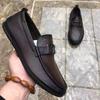 Осень 2025 новая мужская обувь кожаные туфли-бини мягкая подошва удобные дышащие повседневные лоферы обувь для вождения на одной педали