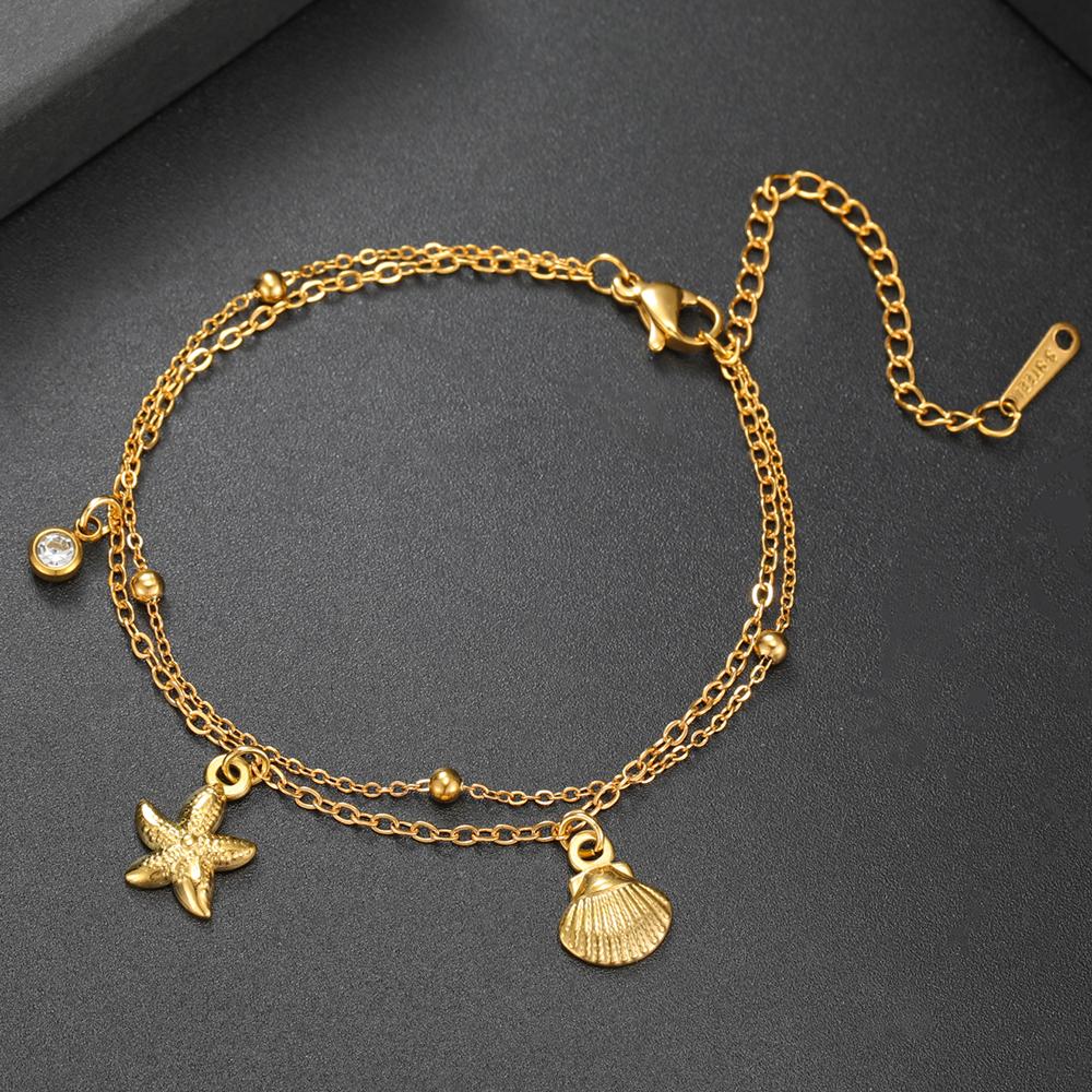 Cazador Starfish Seashell Charms Women's Bracelet Stainless Steel Summer Beach Jewelry Hand Bracelet Gift Trend 2026 Wholesale
