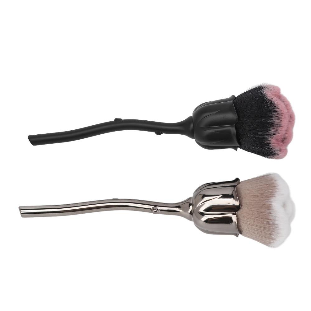 2pcs Fluffy Texture Fluffy Powder Brush Nail Art Dust Remover Brush Salon Manicure Work