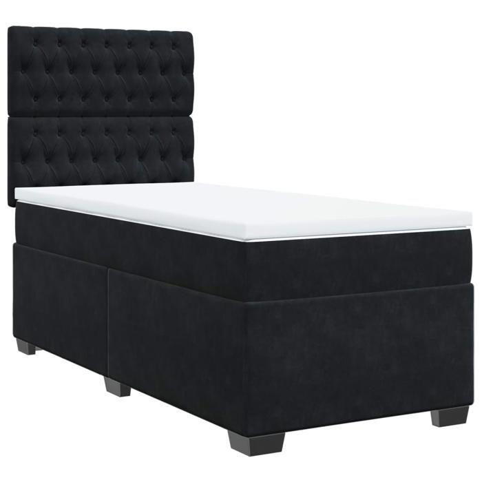 Maison Exclusive - Sommier à lattes de lit et matelas Noir 80x200 cm Velours