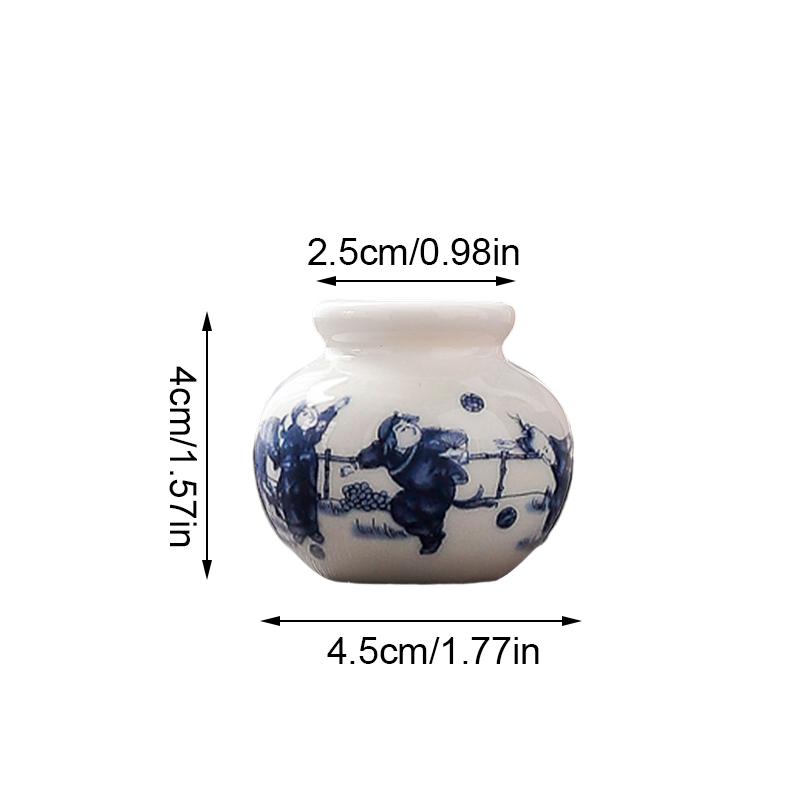 1 шт. Мини-ваза креативная сине-белая маленькая банка для украшения дома супер маленькая ваза сине-белая фарфоровая 4,5x4 см