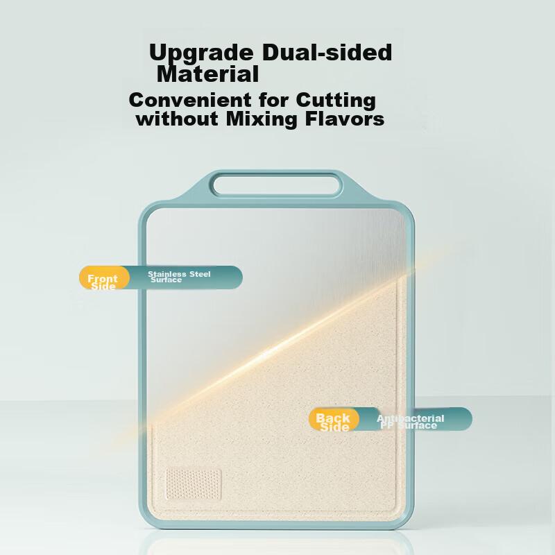 PINYU Cutting Board, Household Antibacterial And Anti-Mold Chopping Board, Double-Sided Sticky Board, Kitchen Stainless Steel Cutting Board