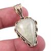 Natural Aquamarine Gemstone 925 Solid Sterling Silver TwoTone Pendant 1.50" A0J07