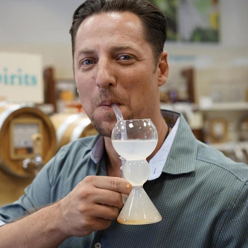 Смешивать напитки Абсент Стакан Главная Прозрачный коктейль Форма Стакан Креативный Высокое боросиликатное термостойкое стекло Молоко Соломинка Стакан